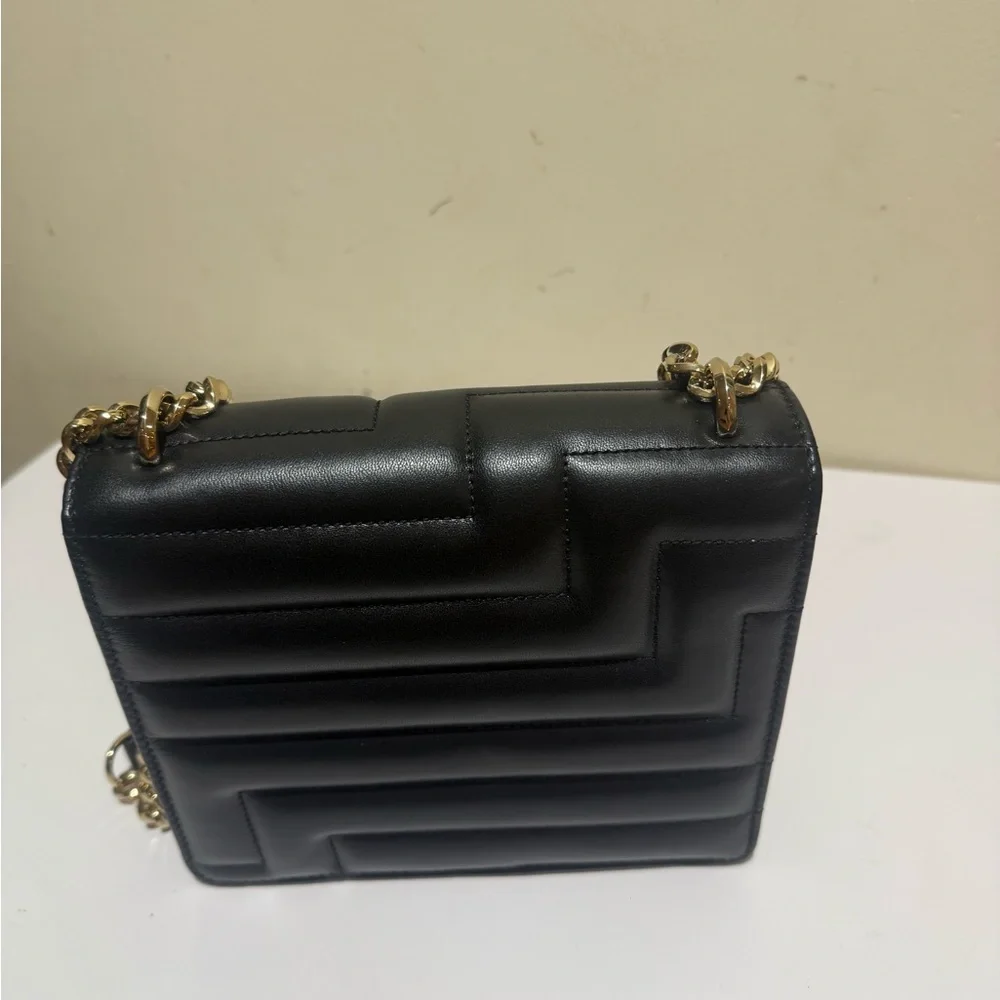 Jimmy Choo Leather Avenue Quad quilted shoulder bag Black Leather, Gold, New - Picture 7 of 13